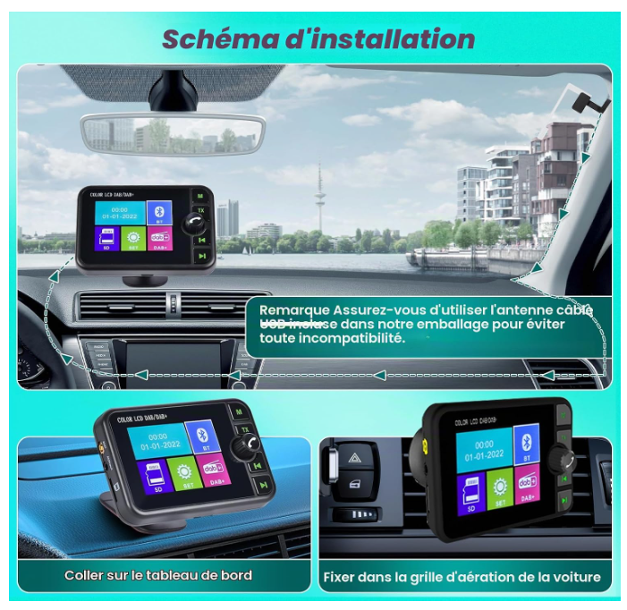 Transmetteur Bluetooth Auto | DAB+ Bluetooth