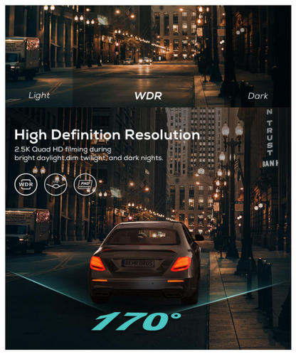 Dashcam Voiture | 1440P 24h