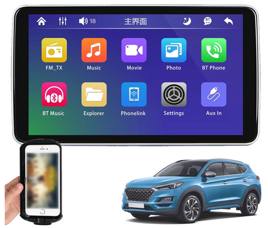 Moniteur d'appui-tête voiture | CarPlay Android Auto