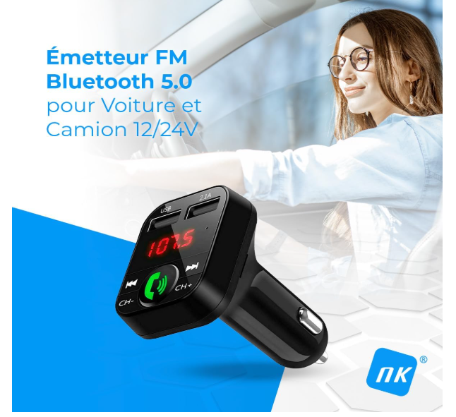 Transmetteur Bluetooth Auto | Mains Libres USB