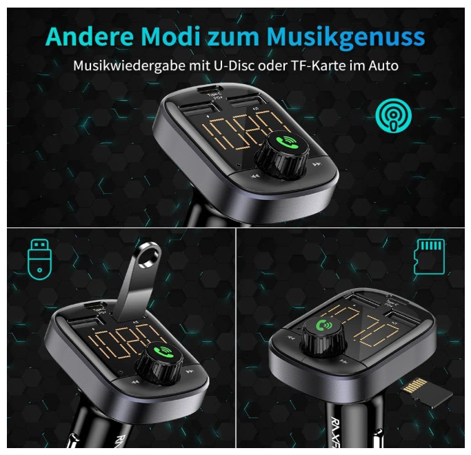 Transmetteur Bluetooth Auto | Kit Mains Libres 3en1