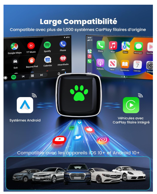 Adaptateur Auto Carplay | Sans Fil - Amascotech-auto