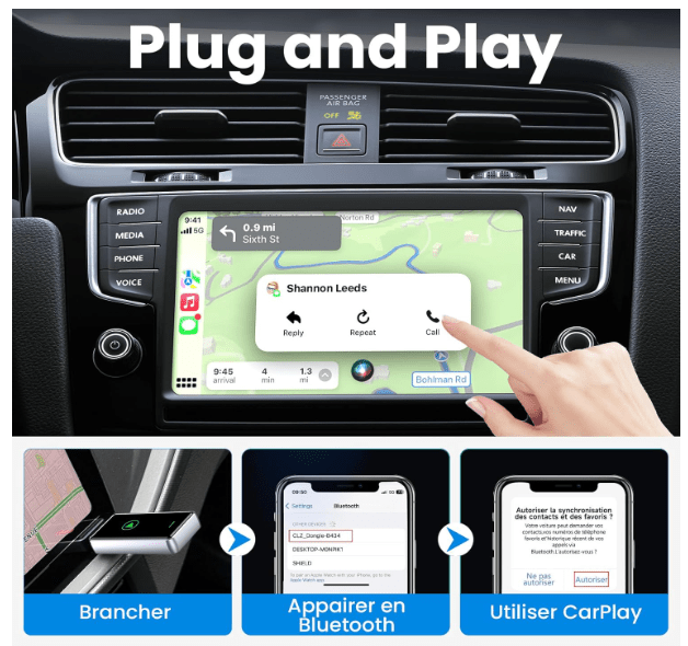 Adaptateur Auto Carplay | Sans Fil Automatique - Amascotech - auto