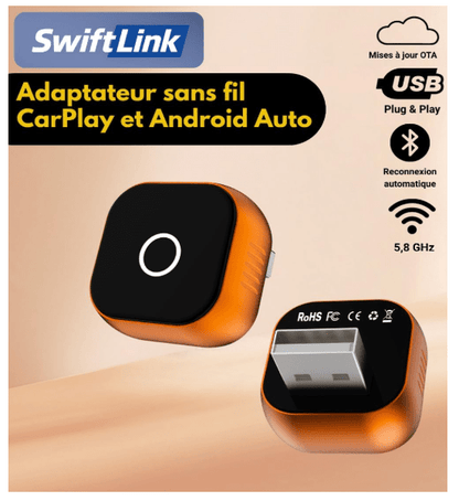 Adaptateur Auto sans fil | CarPlay Android Auto - Amascotech - auto