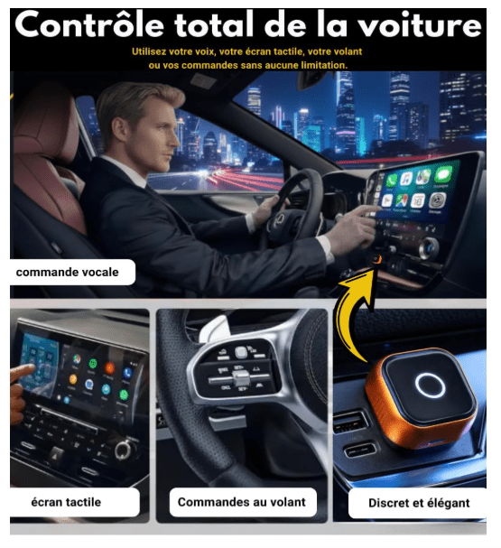 Adaptateur Auto sans fil | CarPlay Android Auto - Amascotech - auto