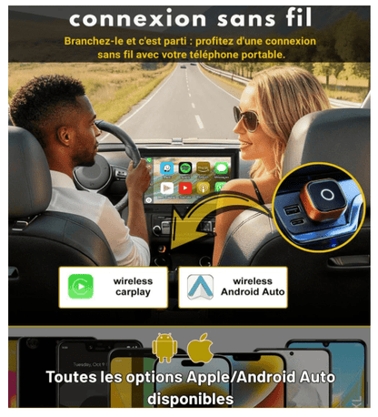 Adaptateur Auto sans fil | CarPlay Android Auto - Amascotech - auto
