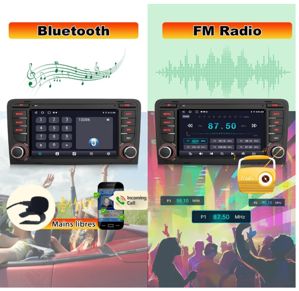 Autoradio voiture | Android 13 Audi A3 - Amascotech - auto
