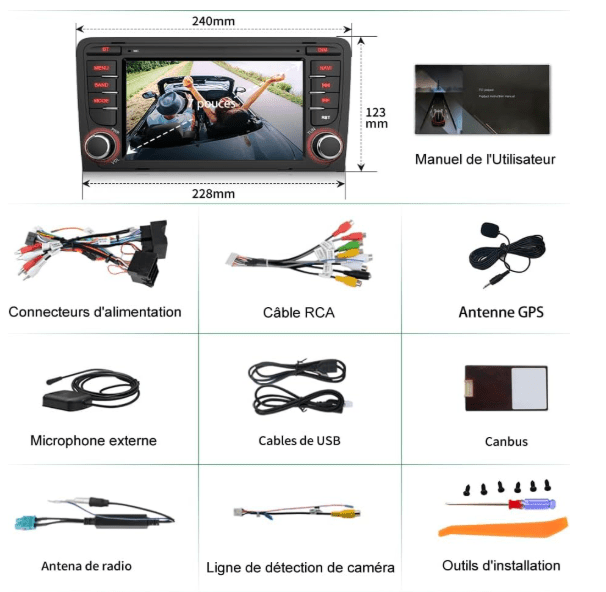 Autoradio voiture | Android 13 Audi A3 - Amascotech - auto