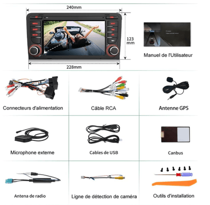 Autoradio voiture | Android 13 Audi A3 - Amascotech - auto