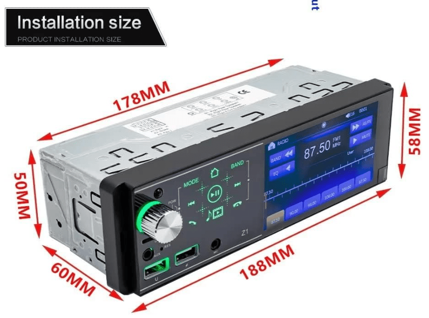 Autoradio voiture | Écran tactile Bluetooth 4,1" - Amascotech - auto