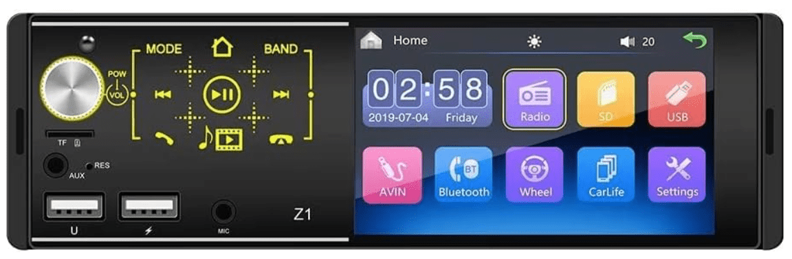 Autoradio voiture | Écran tactile Bluetooth 4,1" - Amascotech - auto