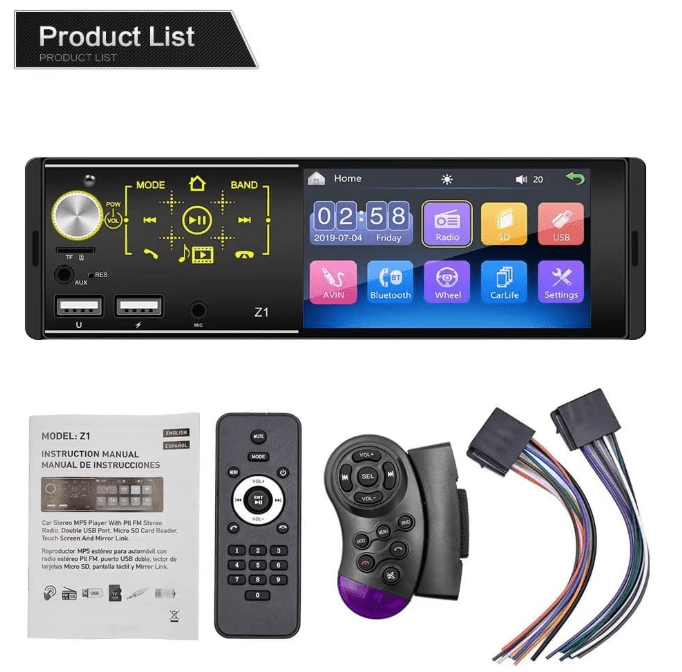 Autoradio voiture | Écran tactile Bluetooth 4,1" - Amascotech - auto