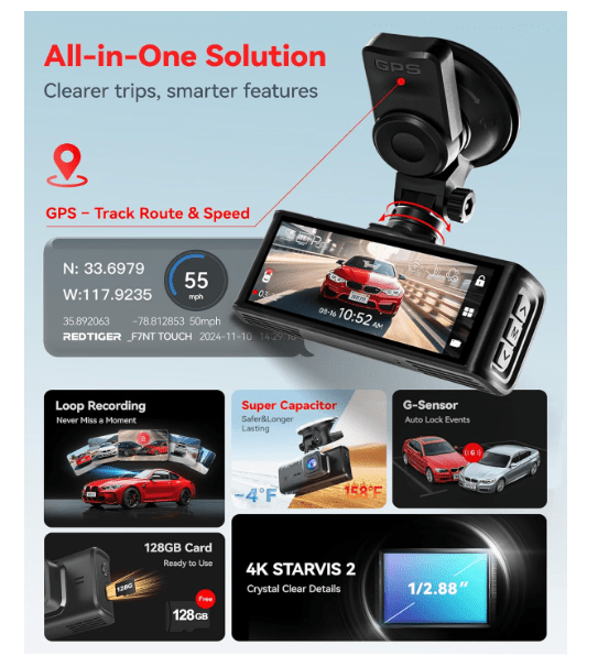 Camera pour voiture | 4K GPS WiFi - Amascotech - auto