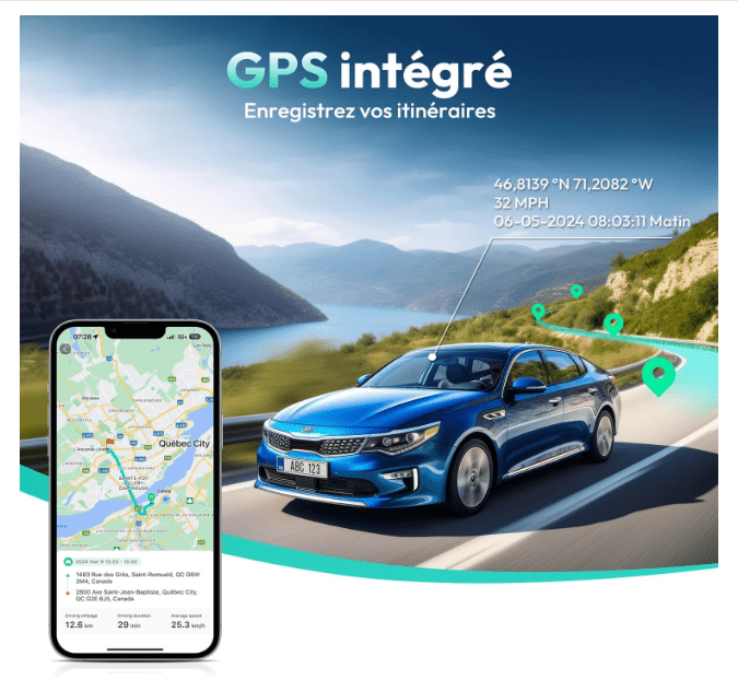 Caméra pour Voiture | Double Objectif GPS - Amascotech-auto