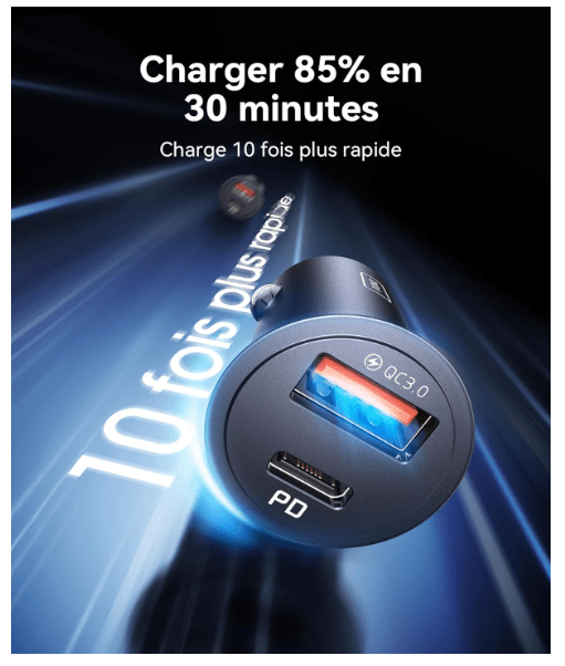 Chargeur allume cigare Auto | Charge Rapide 60W - Amascotech-auto