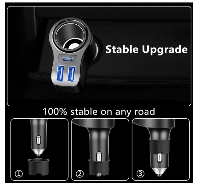 Chargeur Allume Cigare | QuadCharge 48W - Amascotech-auto