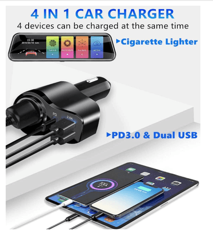 Chargeur Allume Cigare | QuadCharge 48W - Amascotech-auto