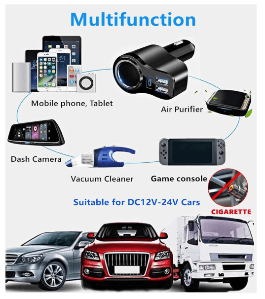 Chargeur Allume Cigare | QuadCharge 48W - Amascotech-auto