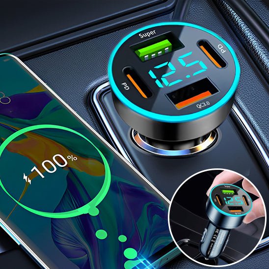 Chargeur Allume Cigare | QuadCharge 65W - Amascotech - auto