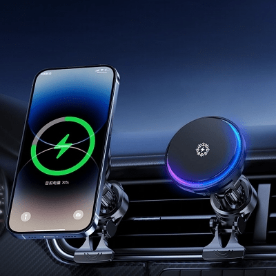 Chargeur magnétique - MagneticWirelessCarCharger™ - Amascotech - auto