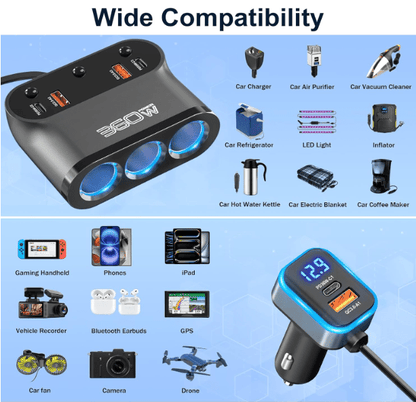 Chargeur pour voiture | PowerMax 360W - Amascotech - auto