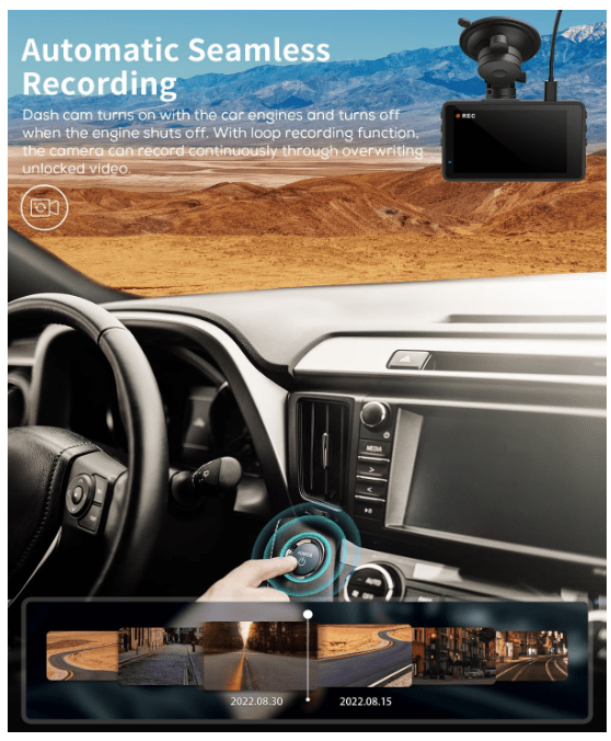 Dashcam Voiture | 1440P 24h - Amascotech-auto