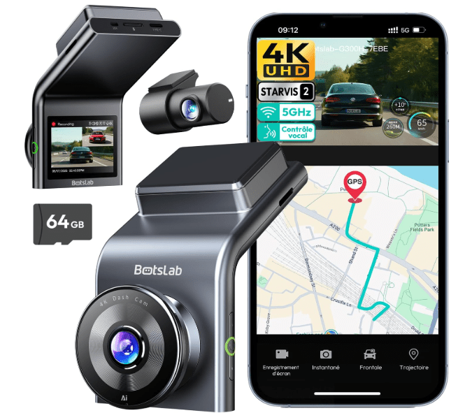 Dashcam Voiture | 4K GPS Avant-Arrière - Amascotech-auto
