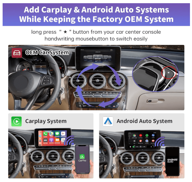 Écran Carplay Auto | Mercedes 2015 - 2018 - Amascotech - auto