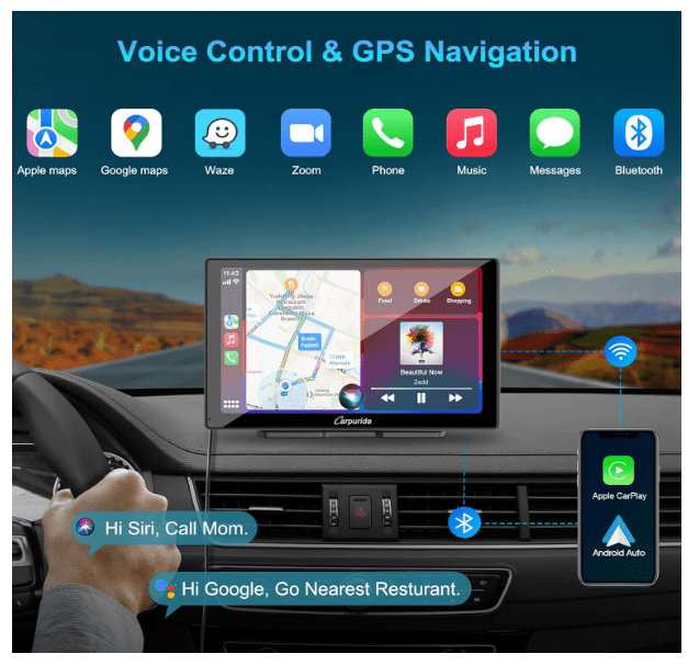 Écran Carplay Auto | Sans Fil 9 Pouces - Amascotech-auto