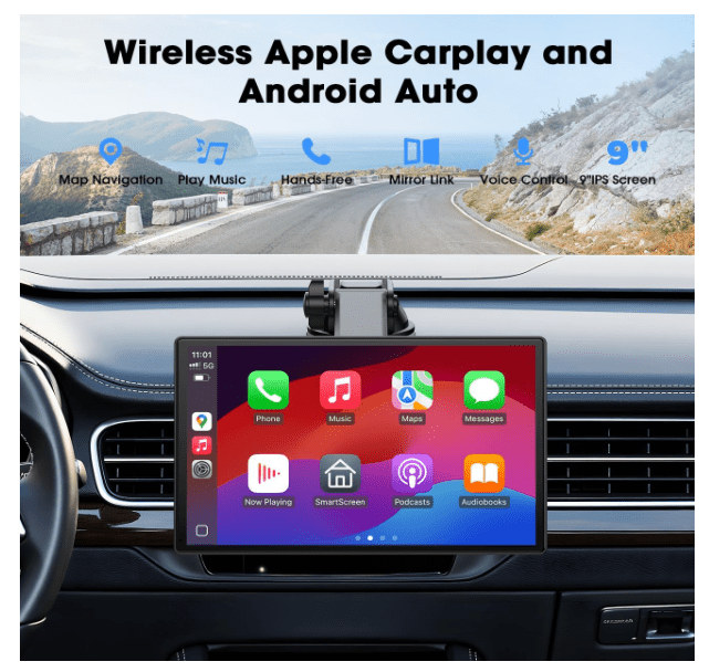 Écran Carplay Voiture | Sans Fil 9 Pouces - Amascotech-auto