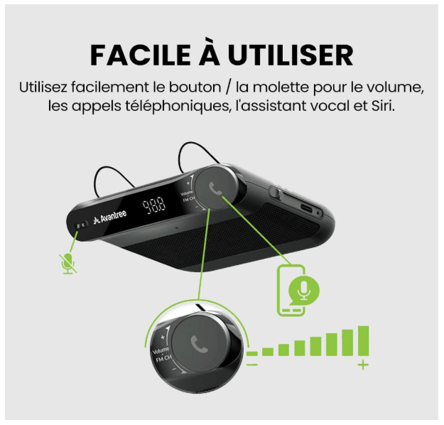 Kit Main Libre Auto Bluetooth | Sécurité Pro - Amascotech - auto