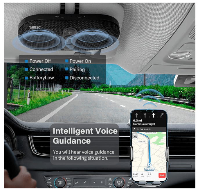 Kit mains libres pour voiture | Bluetooth 6W - Amascotech-auto