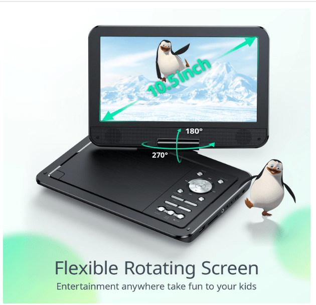 Lecteur DVD pour voiture | Écran HD 10,5 pivotant - Amascotech-auto
