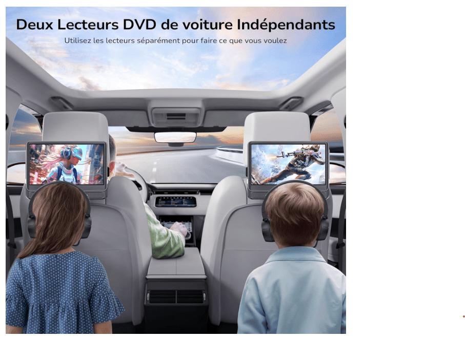 Lecteur DVD Voiture | 2 Écrans 12 Pouces - Amascotech-auto