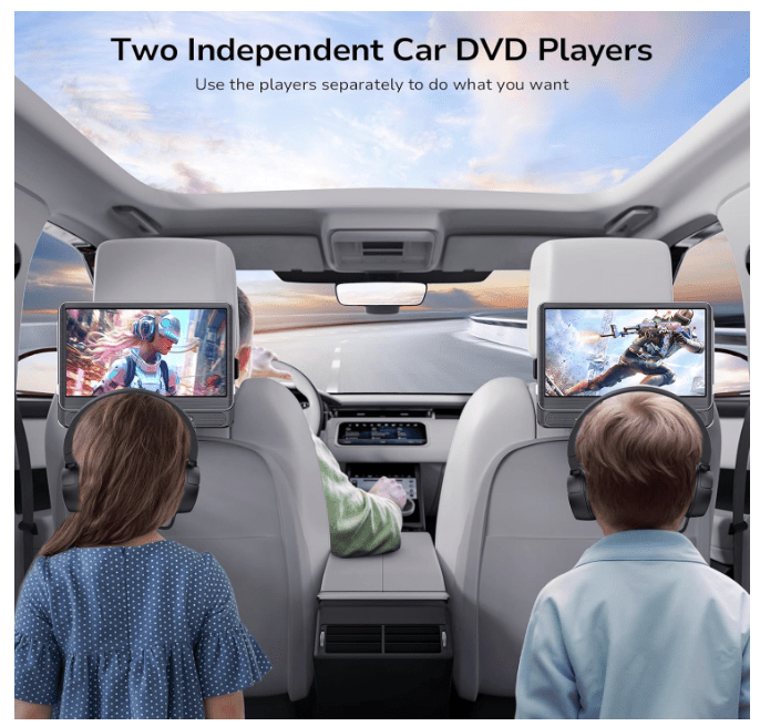 Lecteur DVD voiture 2 écrans | 5h autonomie HD - Amascotech - auto