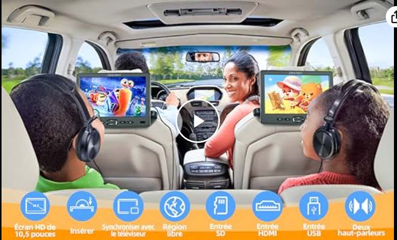 Lecteur DVD Voiture | Double Écran - Amascotech - auto