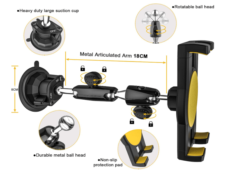 Support Tablette Voiture | Fixation Ultra-Forte - Amascotech-auto