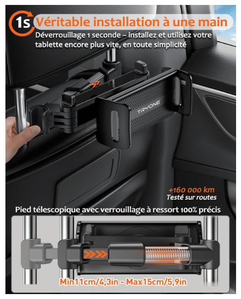 Support Tablette Voiture | Installation Express - Amascotech - auto
