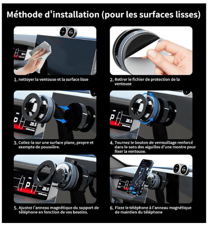 Support Téléphone Voiture | Anneau Magnétique pliable - Amascotech-auto