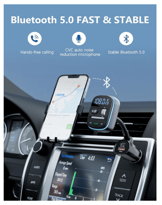Transmetteur Bluetooth Auto | Charge Rapide 30W - Amascotech-auto