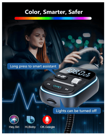 Transmetteur Bluetooth Auto | Charge Rapide 30W - Amascotech-auto