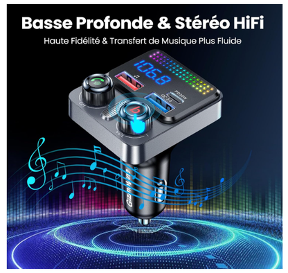 Transmetteur Bluetooth Auto | Charge Rapide 30W - Amascotech-auto