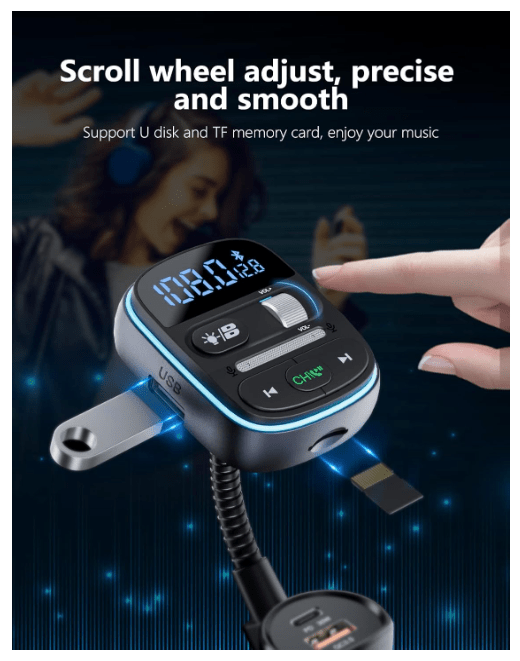 Transmetteur Bluetooth Auto | Charge Rapide 30W - Amascotech-auto