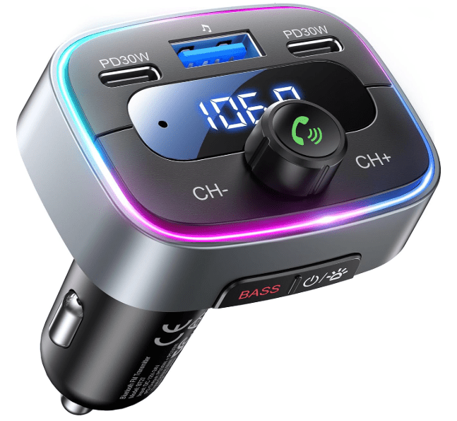 Transmetteur Bluetooth Auto | Charge Rapide 60W - Amascotech-auto