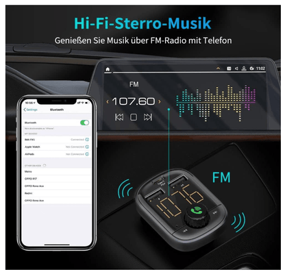 Transmetteur Bluetooth Auto | Kit Mains Libres 3en1 - Amascotech-auto