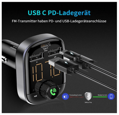 Transmetteur Bluetooth Auto | Kit Mains Libres 3en1 - Amascotech-auto