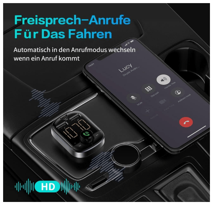 Transmetteur Bluetooth Auto | Kit Mains Libres 3en1 - Amascotech-auto