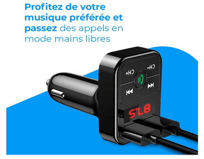 Transmetteur Bluetooth Auto | Mains Libres USB - Amascotech-auto
