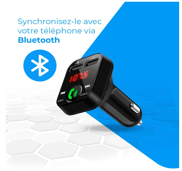 Transmetteur Bluetooth Auto | Mains Libres USB - Amascotech-auto