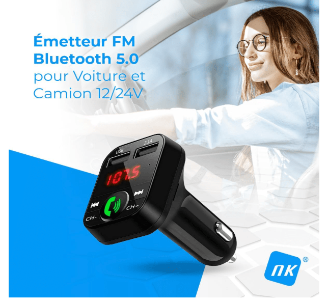 Transmetteur Bluetooth Auto | Mains Libres USB - Amascotech-auto